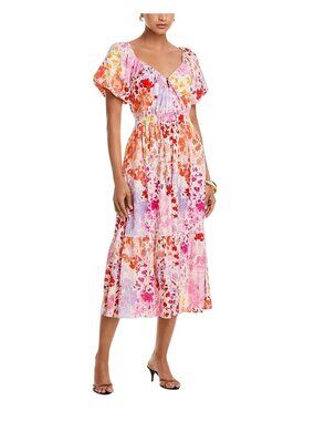 NWT Derek Lam 10 Crosby Laine Floral Linen-Blend Maxi Dress Sz 8 MSRP $550